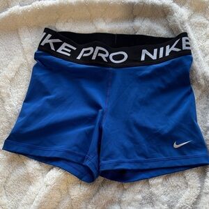Nike Pro Royal Blue Shorts with Black Waistband